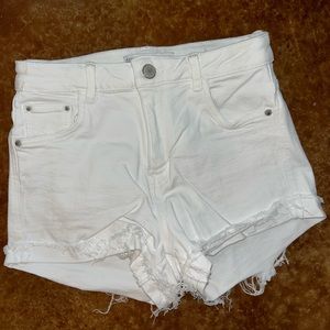 White jean shorts